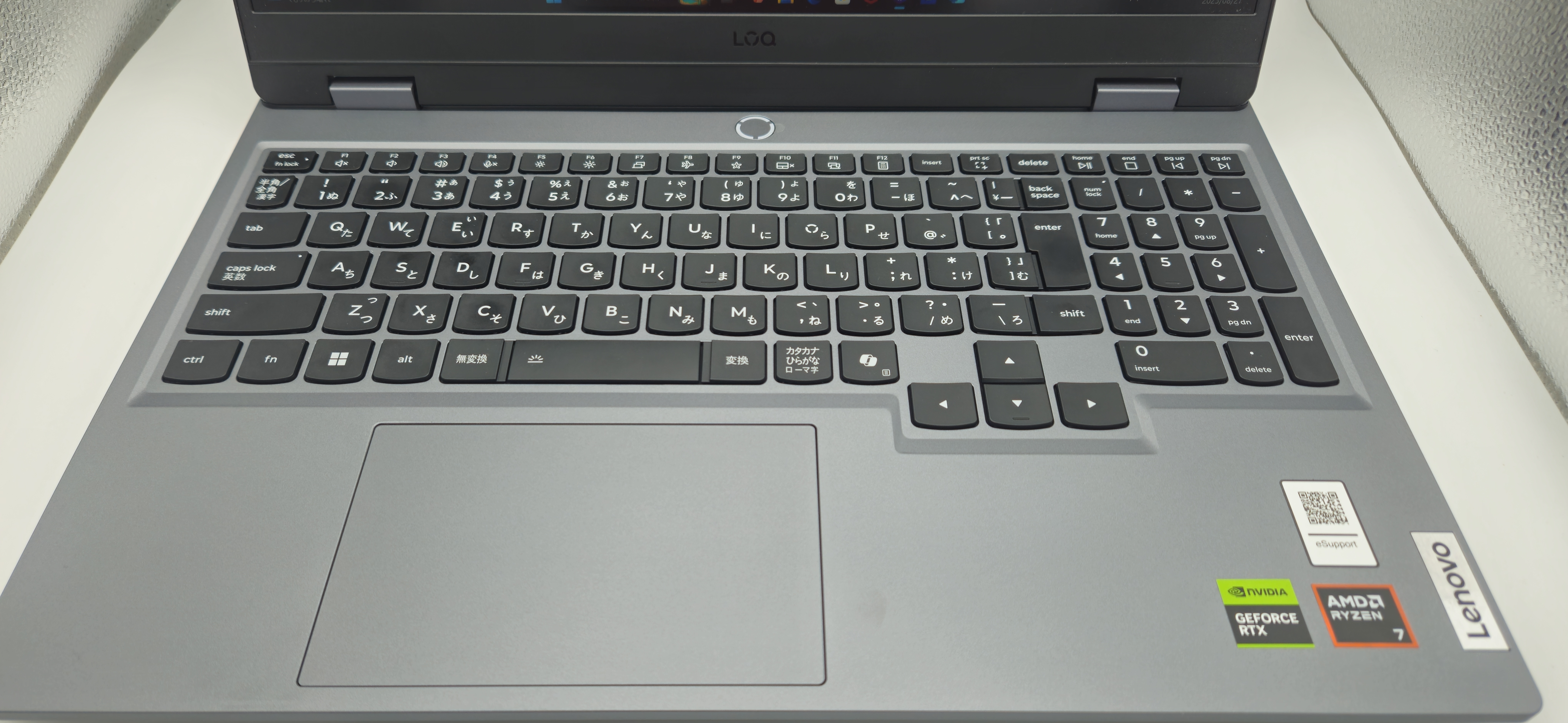 Lenovo LOQ 15AHP10(15.6型 AMD)のキーボード